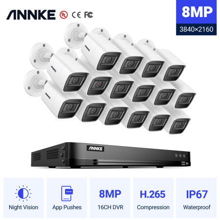 ANNKE SET 5MP D961BB 16CH 5MP + 16 ΚΑΜΕΡΕΣ ANNKE CR1BL 8MP