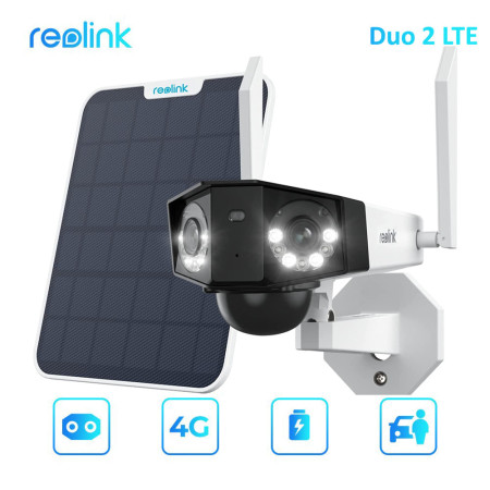 Reolink Duo 2 LTE 6ΜP κάμερα μπαταρίας 4G  με διπλό φακό + Solar Panel 2 P/N: RDUO2LTESP2