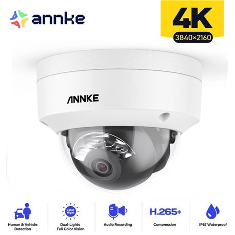 ANNKE I91DF 8MP 2.8mm IP POE dome Dual-Light Vandalproof camera με μικρόφωνο