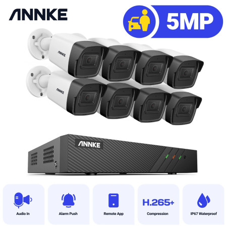 ANNKE SET 5MP N48PBB POE NVR 8 IP + 8 CAM ΕΞΩΤΕΡΙΚΕΣ I51DL 5MP 2.8mm