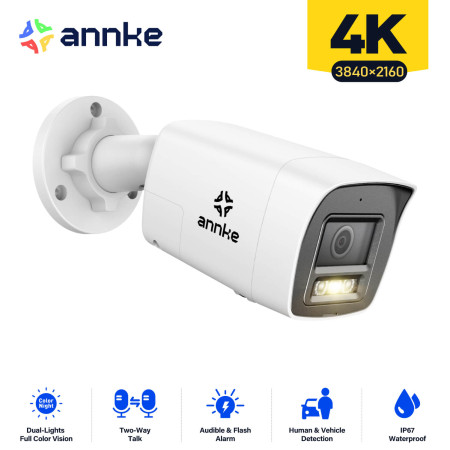 ANNKE I91DH 4K 2.8mm IP POE bullet camera Smart Dual Light ( IR & NightChroma) Two-Way Audio