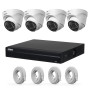 DAHUA IP SET 4MP NVR1104HS-P-S3/H + 4 IP ΚΑΜΕΡΕΣ T1E40-A 2.8mm Turret με μικρόφωνο P/N: NVR1104+T1E40A