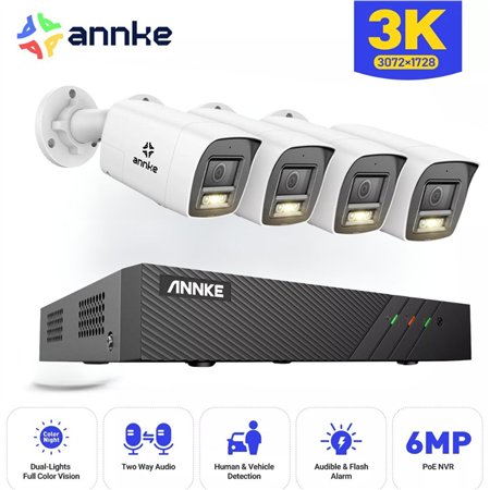 ANNKE SET 5MP N48PBB POE NVR 8 IP + 4 CAM ΕΞΩΤΕΡΙΚΕΣ I51EF 3K Two-Way Audio Smart Hybrid Light 2.8mm