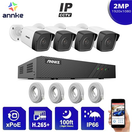 ANNKE SET 5MP N48PBB POE NVR 8 IP + 4 CAM ΕΞΩΤΕΡΙΚΕΣ I41LE 2MP 2.8mm MPN:N48PBB+I41LE*4