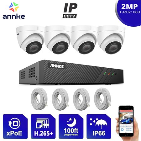 ANNKE SET 5MP N48PBB POE NVR 8 IP + 4 CAM ΕΞΩΤΕΡΙΚΕΣ I41LF 2MP 2.8mm MPN:N48PBB+I41LF*4