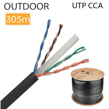 ΚΑΛΩΔΙΟ UTP CAT6 PET 305M CCA για εξωτερικό χώρο μαύρο DCS-UTP-CAT6-PET-305