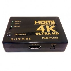 HDMI SWITCH 3 X 1 4K ULTRA HD ΕΠΙΛΟΓΕΑΣ HDMI ΜΕ REMOTE CONTROL