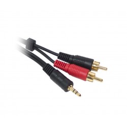 Powertech Cable 2x RCA Male σε Jack 3,5mm Male 3M (CAB-R008)